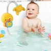 Bath Toys Cute Baby Bath Toys Automatic Small Yellow Duck Shower Duckling Bathtub Water Toy Electric Sprinkler Toy Battery Provided Q231212