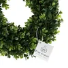 Decorative Flowers 12-Inch Plastic Artificial Boxwood Wreath (Green) Hoop Garland Table Mini Aros Para Centro De Mesa Leis Hawaii Necklace H