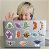 Other Decorative Stickers 50Pcs Retro Butterfly Stickers Moths Butterflys Moth Iti For Diy Lage Laptop Skateboard Motorcycle Bicycle S Dh5Qd
