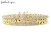 3 piezas Set de cuentas de oro de lujo Royal King Crown Dice Charm CZ Ball Hombres Pulsera para hombre pulseras de moda brazaletes para hombres Jewelry19509228