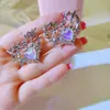 Oorknopjes Laser Kleurrijk Kristal Liefdeshart Voor Vrouwen Creatieve Zoete Koele Charme Esthetische Koreaanse Mode-sieraden