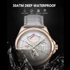 Szwajcarska marka Poedagar Watch Fashion Top Luksusowy sport Menswatch Wodoodporna światła skórzana data kwarcowa zegarki Man Box 22290V