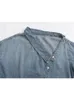 Camicette da donna ZADATA 2023 Design asimmetrico Camicia di jeans a maniche lunghe monopetto alla moda con colletto inclinato