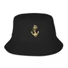 Berets Golden Anchor Adulto Pescador Chapéu Bob Bucket Chapéus Homens Mulheres Caps Pescador Menina Menino