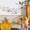 Wall Stickers Ocean Life Fish Decal Colorful Marine Decals Peel and Stick School of Decor Removable for Nursery 231212