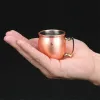 60 ml 2oz mini Moskva Mule Mug Hammered Shot Wine Tumbler Copper Plated Cocktail Cup Whisky Glass Coffee Bar Drinkware rostfritt stål ZZ