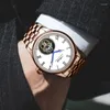 Orologi da polso AESOP meccanico di lusso da uomo tourbillon cinturino in acciaio orologio scheletrato maschile orologio impermeabile a carica manuale