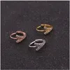 Stud KOMi 1 pieza cobre circón CZ Mini pendientes de cartílago hebilla de oreja para mujer Simple geométrico Piercing Brinco K3982268z