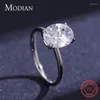 Cluster Rings Modian Basic 925 Sterling Silver Big Luxury Oval Cut Clear Zirconia Finger Ring for Women Engagement Wedding Band Promise