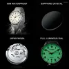 Armbandsur Cadisen NH35A Sapphire Mirror Waterproof Man Watch Luminous Dial Stainless Steel Herrklockor Mekanisk automatisering