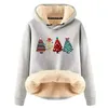 Women's Hoodies Christmas Womens Casual Winter Warm Fleece Sherpa Foded Pullover Hooded Sweatshirt ZCD01