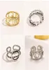 Nuovi anelli di design di stile Nail donne diamante lettera 18k placcato oro rame dito regolabile anello di amore per le donne di lusso partito Wedd2241604