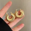 Hoop Earrings Personality Thick Gold/Silver Color Statement Fashion Metallic Jewelry Earings Wholesale