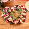 Decorative Flowers 8 Pcs 12 Inch Pentagram Shaped Green Wreath Ring For Home Arts Craft DIY Party Decor