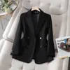 Ternos femininos de alta qualidade tecido blazers jaquetas casaco outono inverno formal profissional outwear topos roupas negócios trabalho wear