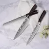 Chef LNIFE Set Beroep Japanse Keukenmessen Laser EAMASCUS Patroon Sharp Santoku Cleaver Snijden Utility Uitbenen Messen Cooki279H