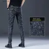 Jeans da uomo Moda Elegante stile coreano Abbigliamento Classico Kpop Streetwear Lusso Slim-Fit Grigio fumo Jeans da uomo Pantaloni da cowboy casual per uomo Q231212