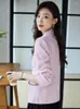 Women's Suits Blue Elegant Plaid Blazer Ladies Casual Autumn Winter Pink Jacket Female Retro Long Sleeve Single Button White Suit Coat