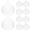 Titulares de vela 10 pcs decoração de Natal bola festa ornamento árvores fillable suporte de vidro cúpulas de plástico para artesanato