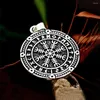 Pendentif Colliers Mode Nordic Vegvisir Boussole pour hommes Punk 316L en acier inoxydable Viking Rune Collier Amulette Bijoux Cadeau En Gros