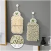 Towel Chenille Soft Hand Towels Home Super Absorbent Eco-Friendly Wipe Cloth With Hanging Loops Kitchen Bathroom Accessories Towel New Dheju