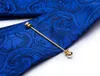 Noeuds papillon Hi-Tie Paisley Royal Blue Silk Business Cravate pour hommes Handky Cufflink Cravate de mariage avec collier Pin Party Dropship Designer