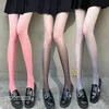 Sexy meia meia-calça collants gradiente menina doce cor primavera verão fino transparente feminino meias meias 231211