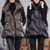 Women's Vests Plus Size Padded Vest Irregular Hem Puffer Coat Sleeveless Winter Fall Jacket Black Quilted Waistcoat Soft Comfy Gilet