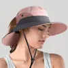 Breda randen hattar safari sol för kvinnor sommarhatt uv upf skydd utomhus fiske vandring kvinnlig 2022 över hela landet3250