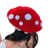 Baretten Grappige Beanie Hat Paddestoel Vorm Handgemaakte Halloween Grote Slouchy Feesthoeden