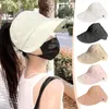 Cappelli a tesa larga Cappello di protezione UV senza trucco UFP 50 Pescatore Cappello estivo regolabile da sole portatile pieghevole H6O2