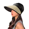 Cappelli a tesa larga Cappello parasole Comodo donna Leggero Protezione solare Chic Splicing Color Protezione solare Spiaggia