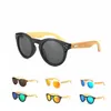 10 Unids / lote Nueva Llegada Retro Remache Gafas de Sol Redondas Gafas de Sol Polarizadas de Madera Clásico Mujeres Hombres Diseñador Gafas de Bambú 14 2 5 2 14249c