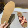 Designer-Canvas-Hausschuhe, berühmte Slide-Strick-Sandale, CHOL Damen-Sandalen, Woody Mule, flache Slides, luxuriöser Strand-Damenschuh