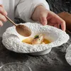 Pratos chapéu de palha tigela bandejas profunda placa de massa servindo prato de cozinha cerâmica aperitivo sobremesa decorativa