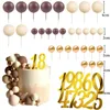 Ferramentas de bolo 40 peças decorações de aniversário marrom blush bolas douradas decoração toppers acrílico número topper diy casamento dezembro