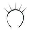 Hair Clips Spiked Headband Black 90s Vintage Leather HairBand Punk Headwear Costume Halloween Cosplay Gothic Accessories