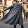 Men's Wool Blends Men's Wool Blends S-3XL Winter Men Coats Woolen Solid Long Sleeve Jackets Fleece Men Overcoats Streetwear Fashion Long Trench Outerwear 231212