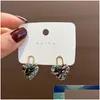 Stud Nouvelle arrivée à la mode cristal noir amour coeur boucles d'oreilles pour femmes doux délicat bijoux mode fête Oorbellen prix d'usine Dhcjh