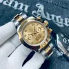 2023 Kvalitet Daytongna Watch St9 Steel Yellow Gold 40mm Automatisk mekanisk rörelse Sapphire Glass Ceramic Bezel Mens Silver Dial Watches