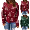 Kobiety swetry świąteczne nadruk płatka śniegu Wysokie szyję sweter z kapturem z długim rękawem dla kobiet swobodnych mężczyzn