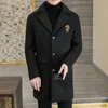 Mescola di lana maschile Autunno inverno inverno Trench di lana maschio Abbigliamento da uomo Slip Fit Elegante giacca a vento a mezza lunghezza di gambo a mezza lunghezza overcoppa di moda coreana 231212