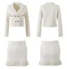 1209 XL 2024 Milan Style Spring Marka sam w tym samym stylu zestawów zestawów lapelowych bielą flora nadruk krótka spódnica imperium ubrania damskie yl