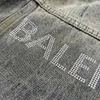 Herrenjacke Balencigss Mantel Bl Paris Back Hot Diamond Herren- und Damen-Jeansjacken im Retro-Look mit ausgewaschener Optik