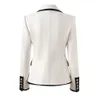 1206 XXL 2024 Milan Runway Coat Spring Brand SAme Style Coat Lapel Neck pu High Quality Long Sleeve Womens clothes oushali