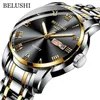 BELUSHI Top Brand Watch Men Stainless Steel Business Date Clock Waterproof Luminous es Mens Luxury Sport Quartz Wrist 220117192n