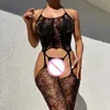 İç çamaşırı açık kasık streç örgü kadınlar teddies bodysuit erotik vücut çorapları yüksek elatiklik porno iç çamaşırı seksi kostümler seksi