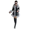 여자 모피 겨울 여성 가짜 코트 고품질 양모 코트 칼라로 따뜻한 슬림 여성 플러스 크기 m-6xl