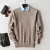 Мужские свитера, кашемировый пуловер из смеси хлопка, мужской свитер 2023, осень-зима, классический однотонный трикотаж, Hombre Pull Homme, мужской вязаный