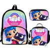 Skolväskor Buleflyer Cartoon True and Rainbow Kingdom 3pcs Set for Teenagers Backpack Supplies Bookbag Lovely Satchel321n